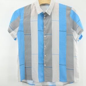 Hawalili Shirt Mens XL Striped Short Sleeve Button Up Casual Vacation Resort